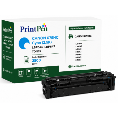 Canon 075HC Mavi Muadil Toner - LBP646, LBP647, MF662 uyumlu