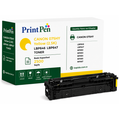 Canon 075HY Sarı Muadil Toner - LBP646, LBP647, MF662 uyumlu