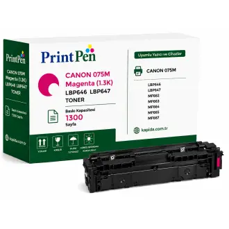 Printpen Canon 075M Kırmızı (1.3K) Lbp646 Lbp647 Toner