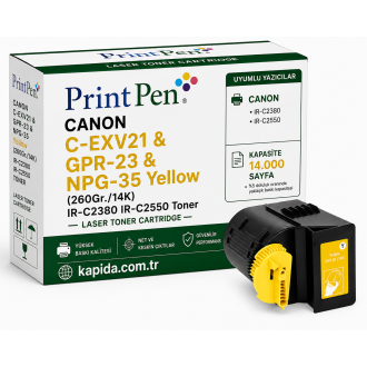 Printpen Canon C-Exv21 & Gpr-23 & Npg-35 Sarı (260Gr./14K) Ir-C2380 Ir-C2550 Toner Printpen Canon C-Exv21 & Gpr-23 & Npg-35 Sarı (260Gr./14K) Ir-C2380 Ir-C2550 Toner