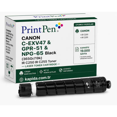 Printpen CANON C-EXV47 & GPR-51 & NPG-65 Black (365Gr/19k) IR C250 C255 Toner