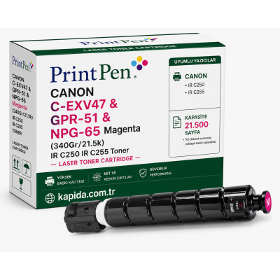 Printpen CANON C-EXV47 & GPR-51 & NPG-65 Magenta (340Gr/21.5k) IR C250 C255 Toner