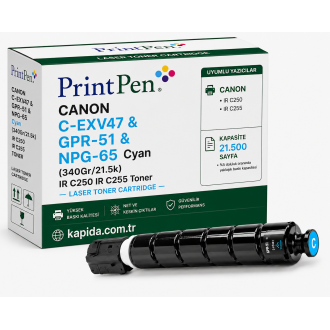 Printpen CANON C-EXV47 & GPR-51 & NPG-65 Cyan (340Gr/21.5k) IR C250 C255 Toner Printpen CANON C-EXV47 & GPR-51 & NPG-65 Cyan (340Gr/21.5k) IR C250 C255 Toner