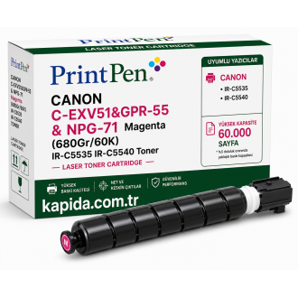 Printpen CANON C-EXV51&GPR-55 & NPG-71 Magenta (680Gr/60K) IR-C5535 IR-C5540 Toner Printpen CANON C-EXV51&GPR-55 & NPG-71 Magenta (680Gr/60K) IR-C5535 IR-C5540 Toner