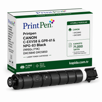 Printpen CANON C-EXV58 & GPR-61 & NPG-83 Black (995Gr./71K) DXC5840 DXC5850 Toner Printpen CANON C-EXV58 & GPR-61 & NPG-83 Black (995Gr./71K) DXC5840 DXC5850 Toner