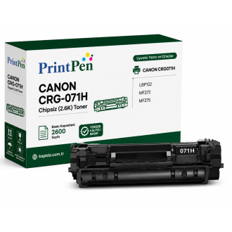 Printpen Canon CRG-071H Chipsiz (2.6K) LBP122 MF272 Toner