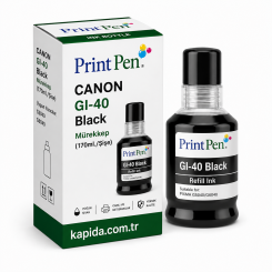 Printpen Canon Gi-40 Black Mürekkep (170Ml./Sise) G5040 G6040 Kartuş Printpen Canon Gi-40 Black Mürekkep (170Ml./Sise) G5040 G6040 Kartuş