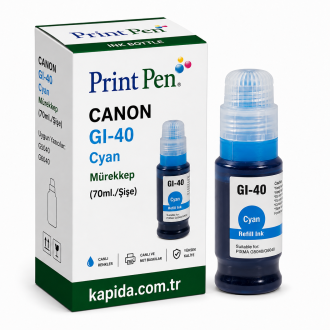 Printpen Canon Gi-40 Mavi Mürekkep (70Ml./Sise) G5040 G6040 Kartuş