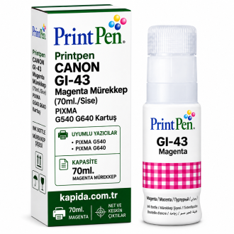 Printpen Canon Gi-43 Kırmızı Mürekkep (70Ml./Sise) Pixma G540 G640 Kartuş