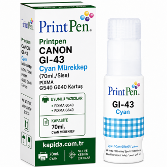Printpen Canon Gi-43 Mavi Mürekkep (70Ml./Sise) Pixma G540 G640 Kartuş
