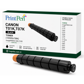 Printpen Canon T01K,T07K Black (1650Gr/56K) Imagepress C60 C165 Toner