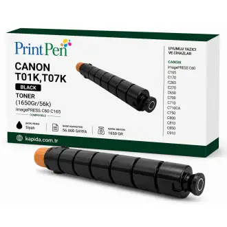Printpen Canon T01K,T07K Black (1650Gr/56K) Imagepress C60 C165 Toner