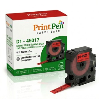 Printpen DYMO D1 45017 KIRMIZI Etikete SIYAH (12mm x 7m) LabelPOINT 100 150 Printpen DYMO D1 45017 KIRMIZI Etikete SIYAH (12mm x 7m) LabelPOINT 100 150