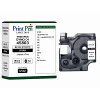 Printpen Dymo D1 45803 Beyaz Etikete Siyah (19Mm X 7M) Labelpoint 300 350 - Labelmanager 200