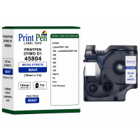 Printpen Dymo D1 45804 Beyaz Etikete Mavi (19Mm X 7M) Labelpoint 300 350 - Labelmanager 200