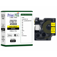 Printpen Dymo D1 45808 Sari Etikete Siyah (19Mm X 7M) Labelpoint 300 350 - Labelmanager 200