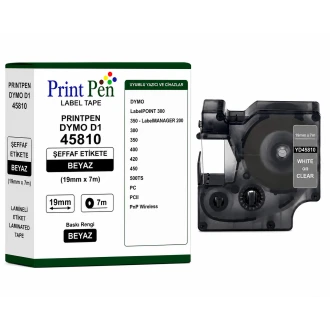 Printpen DYMO D1 45810 SEFFAF Etikete BEYAZ (19mm x 7m) LabelPOINT 300 350 - LabelMANAGER 200