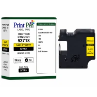 Printpen Dymo D1 53718 Sari Etikete Siyah (24Mm X 7M) Labelmanager 300 400