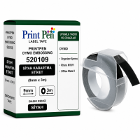 Printpen Dymo Embossing 520109 Siyah Kabartma Etiket (S0898130) (9Mm X 3M) Organizer Xpress Rhino M1011