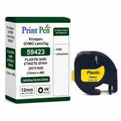 Printpen Dymo Letratag 59423 Plastık Sari Etıkete Sıyah (S0721620) (12Mm X 4M) Letratag Series Etiket Printpen Dymo Letratag 59423 Plastık Sari Etıkete Sıyah (S0721620) (12Mm X 4M) Letratag Series Etiket