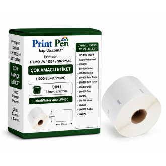 Printpen DYMO LW 11354 / S0722540 ÇOK AMAÇLI ETİKET (1000 Etiket/Paket) ÇİPLİ 32mm. 57mm. LabelWriter 400 LW450 Printpen DYMO LW 11354 / S0722540 ÇOK AMAÇLI ETİKET (1000 Etiket/Paket) ÇİPLİ 32mm. 57mm. LabelWriter 400 LW450