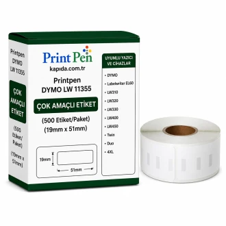 Printpen DYMO LW 11355 ÇOK AMAÇLI ETIKET (500 Etiket/Paket) (19mm x 51mm) Labelwriter EL60 LW310