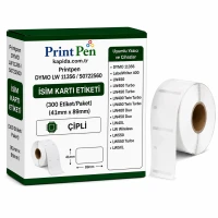 Printpen Dymo Lw 11356 / S0722560 İsım Karti Etıketı (300 Etiket/Paket) Çıplı 41Mm. 89Mm. Labelwriter 400 Lw450
