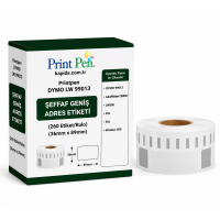 Printpen Dymo Lw 99013 Şeffaf Genis Adres Etiketi (260 Etiket/Rulo) (36Mm X 89Mm) Labelwriter Lw450 Lw550