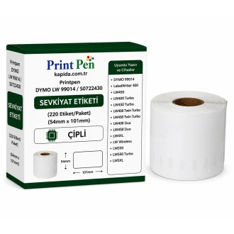 Printpen DYMO LW 99014 / S0722430 SEVKİYAT ETİKETİ (220 Etiket/Paket) ÇİPLİ 54mm. 101mm. LabelWriter 400 LW450