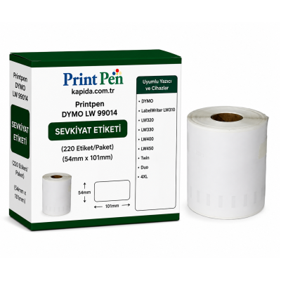 Printpen DYMO LW 99014 SEVKIYAT ETIKETI (220 Etiket/Paket) (54mm x 101mm) LabelWriter LW310 LW320