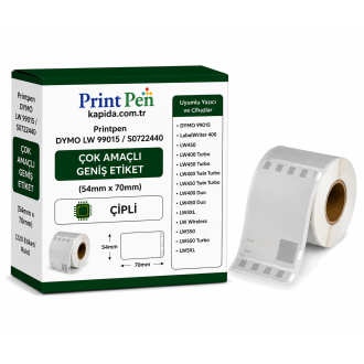 Printpen DYMO LW 99015 / S0722440 ÇOK AMAÇLI GENİŞ ETİKET ÇİPLİ 54mm. 70mm. LabelWriter 400 LW450 Etiket Printpen DYMO LW 99015 / S0722440 ÇOK AMAÇLI GENİŞ ETİKET ÇİPLİ 54mm. 70mm. LabelWriter 400 LW450 Etiket