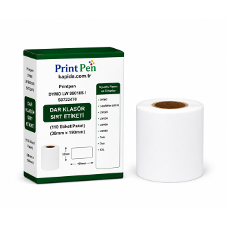 Printpen DYMO LW 99018S DAR KLASÖR SIRT ETIKETI (S0722470) (110 Etiket/Paket) (38mm x 190mm) LabelWriter LW310 LW320 Printpen DYMO LW 99018S DAR KLASÖR SIRT ETIKETI (S0722470) (110 Etiket/Paket) (38mm x 190mm) LabelWriter LW310 LW320