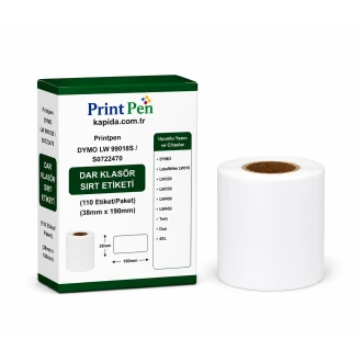 Printpen DYMO LW 99018S DAR KLASÖR SIRT ETIKETI (S0722470) (110 Etiket/Paket) (38mm x 190mm) LabelWriter LW310 LW320
