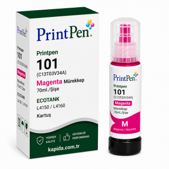 Printpen EPSON 101 (C13T03V34A) Magenta Mürekkep 70ml./Sise ECOTANK L4150 L4160 Kartuş Printpen EPSON 101 (C13T03V34A) Magenta Mürekkep 70ml./Sise ECOTANK L4150 L4160 Kartuş