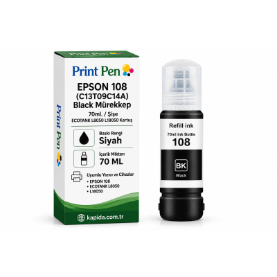 Epson 108 Siyah Muadil Kartuş - ECOTANK L8050, L18050 uyumlu