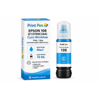 Printpen Epson 108 (C13T09C24A) Mavi Mürekkep 70ml./Sise EcoTank L8050 L18050 Kartuş