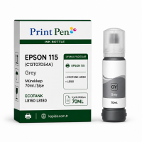 Printpen Epson 115 (C13T07D54A) Grey Mürekkep 70Ml./Sise Ecotank L8160 L8180 Kartuş