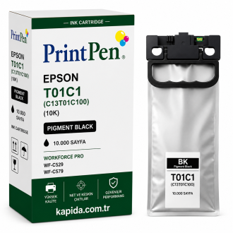 Printpen Epson T01C1 (C13T01C100) Pigment Black (10K) WorkForce Pro WF-C529 WF-C579 Kartuş