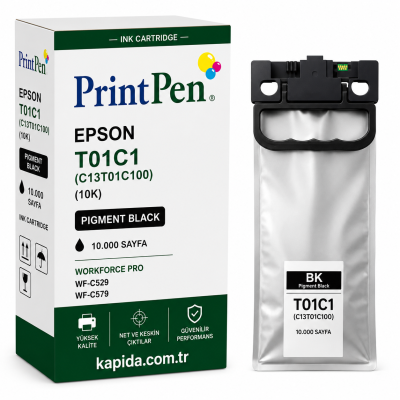Printpen EPSON T01C1 (C13T01C100) Pigment Black (10K) WORKFORCE PRO WF-C529 WF-C579 Kartuş