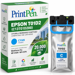 PRINTPEN EPSON T01D2 (C13T01D200) Pigment Cyan (20K) WORKFORCE PRO WF-C529 WF-C579 Kartuş PRINTPEN EPSON T01D2 (C13T01D200) Pigment Cyan (20K) WORKFORCE PRO WF-C529 WF-C579 Kartuş