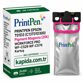 PRINTPEN EPSON T01D3 (C13T01D300) Pigment Magenta (20K) WorkForce PRO WF-C529 WF-C579 Kartuş