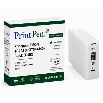 Epson T04A1 (C13T04A140) Siyah Muadil Kartuş - WORKFORCE WF-C8190, WF-C8690, WF-C8610 uyumlu