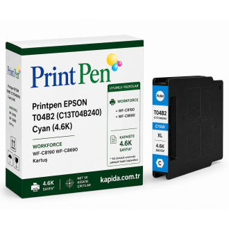 Printpen Epson T04B2  (C13T04B240) Mavi (4.6K) WorkForce WF-C8190 WF-C8690 Kartuş