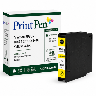Printpen Epson T04B4  (C13T04B440) Sarı (4.6K) WorkForce WF-C8190 WF-C8690 Kartuş