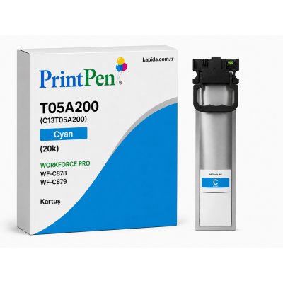 Printpen EPSON T05A200 (C13T05A200) Cyan (20k) WORKFORCE PRO WF-C878 WF-C879 Kartuş