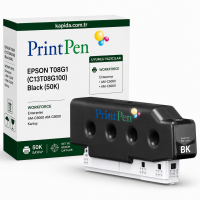 Printpen Epson T08G1 (C13T08G100) Black (50K) Workforce Enterprise Am-C5000 Am-C6000 Kartuş