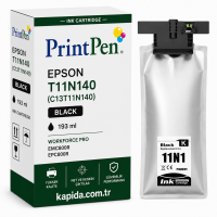 Printpen Epson T11N140 (C13T11N140) Black (193Ml) Workforce Pro Emc800R Epc800R Kartuş