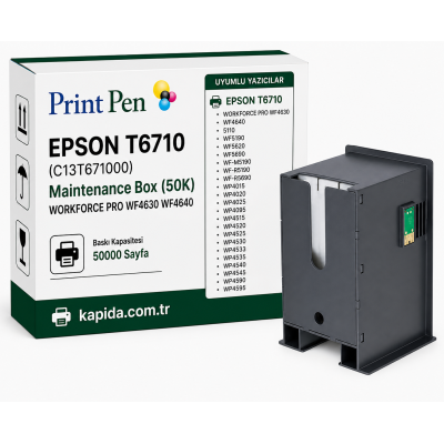 Printpen EPSON T6710 (C13T671000) Maintenance Box (50K) WORKFORCE PRO WF4630 WF4640 Kartuş
