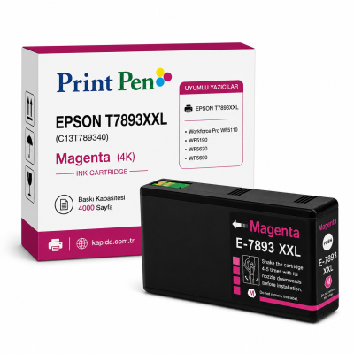 Printpen EPSON T7893XXL (C13T789340) Magenta (4k) Workforce Pro WF5110 WF5190 Kartuş