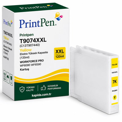 Printpen EPSON  T9074XXL (C13T907440) Yellow  Ekstra Yüksek Kapasite (120ml) WORKFORCE PRO WF6090 WF6590 Kartuş